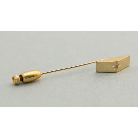 Vintage Geometric Pyramid Brooch, Gold Tone Minimalist Brooch, Star Brooch - C4 - Picture 2 of 3